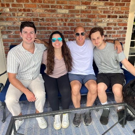 Debra Ponzek's husband Gray Addonizio and her three kids.